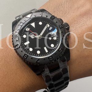 Custom Made MODS Watch with GMT Automatic Movement Black Case Black YM 12 Hours